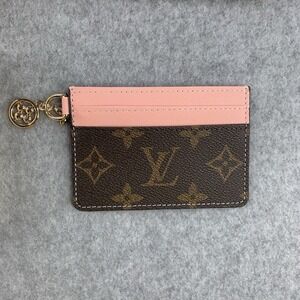 Louis Vuitton LV Charms Card Holder Womens OS Pink Monogram Canvas MSRP $375 FRM